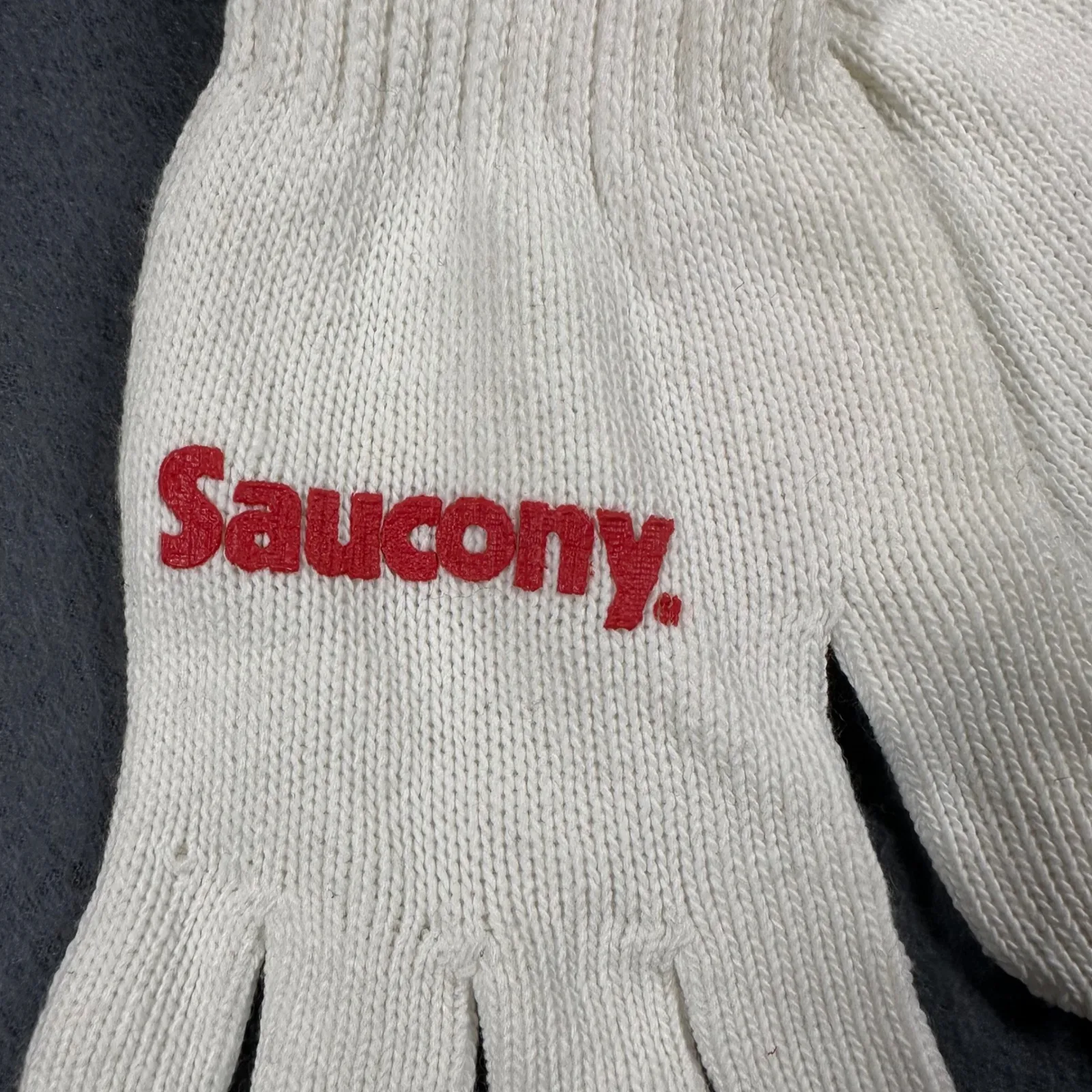 Vtg Saucony White Gloves Womens Knit Athletic Sportswear Warm Winter Accessories - Image 2