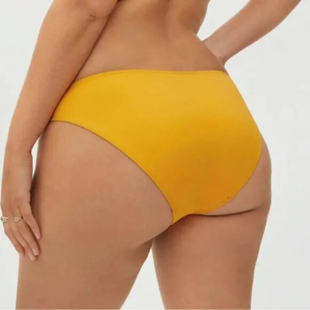 Everlane The Bikini Bottom Moderate Coverage Stretch Yellow M - Image 3