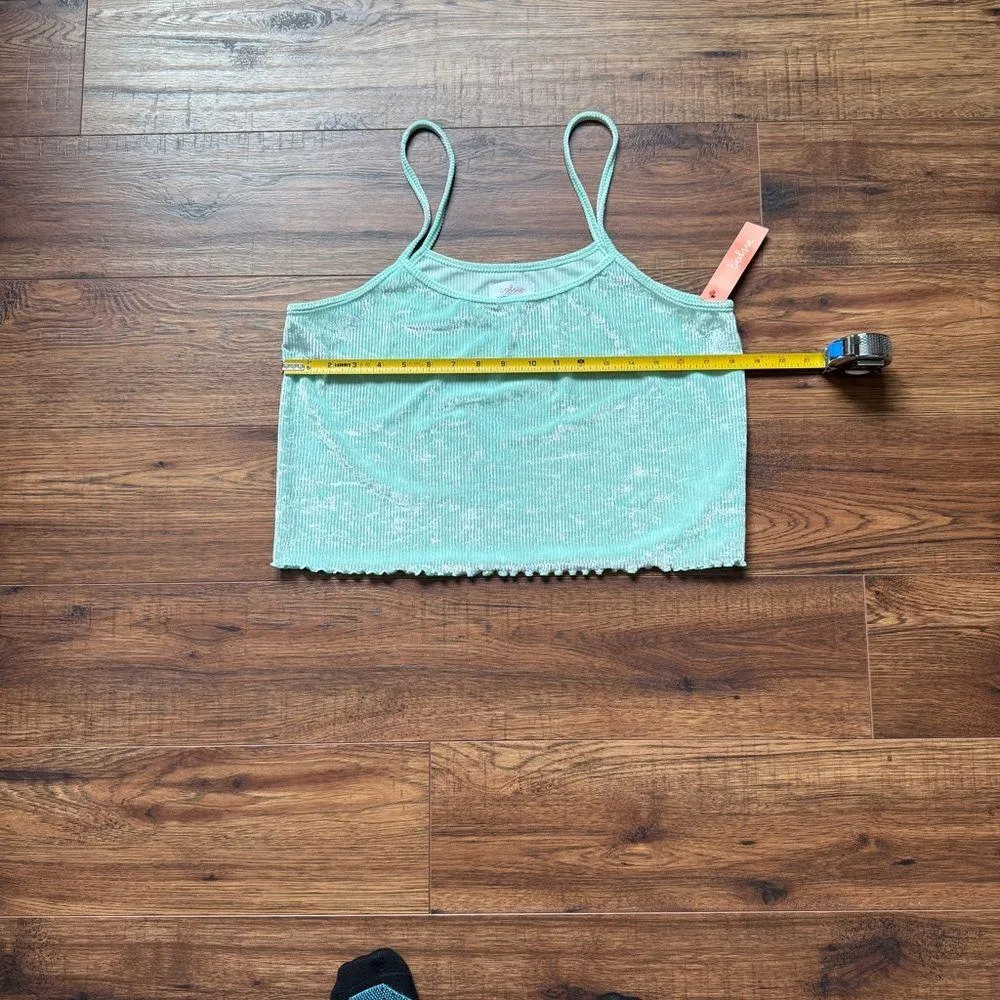 Colsie Women's Mint Green Sleeveless Pajama Cropped Tank Top Size Large NWT - Image 4