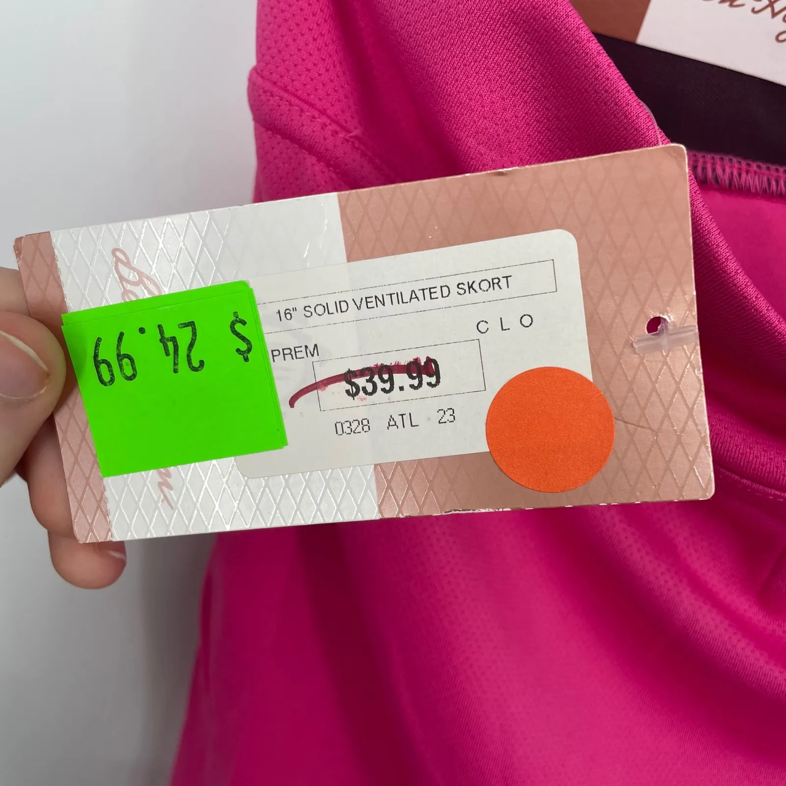 Ben Hogan Womens Golf Skort L Raspberry Rose 16" Solid Ventilated Tummy Control Pink Size L - Image 7