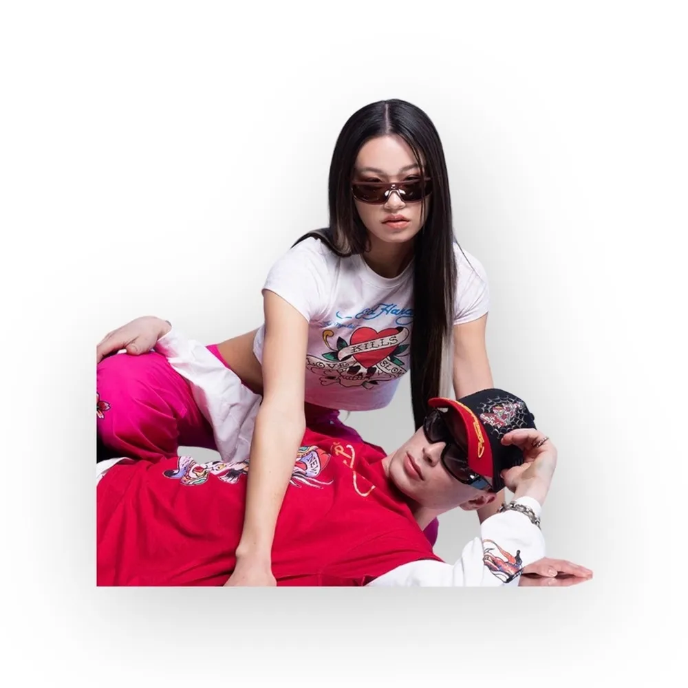 HTF: new Ed Hardy  Iconic True Love Tattoo Tee  Dirty White Grunge Tee  Rare - Image 10