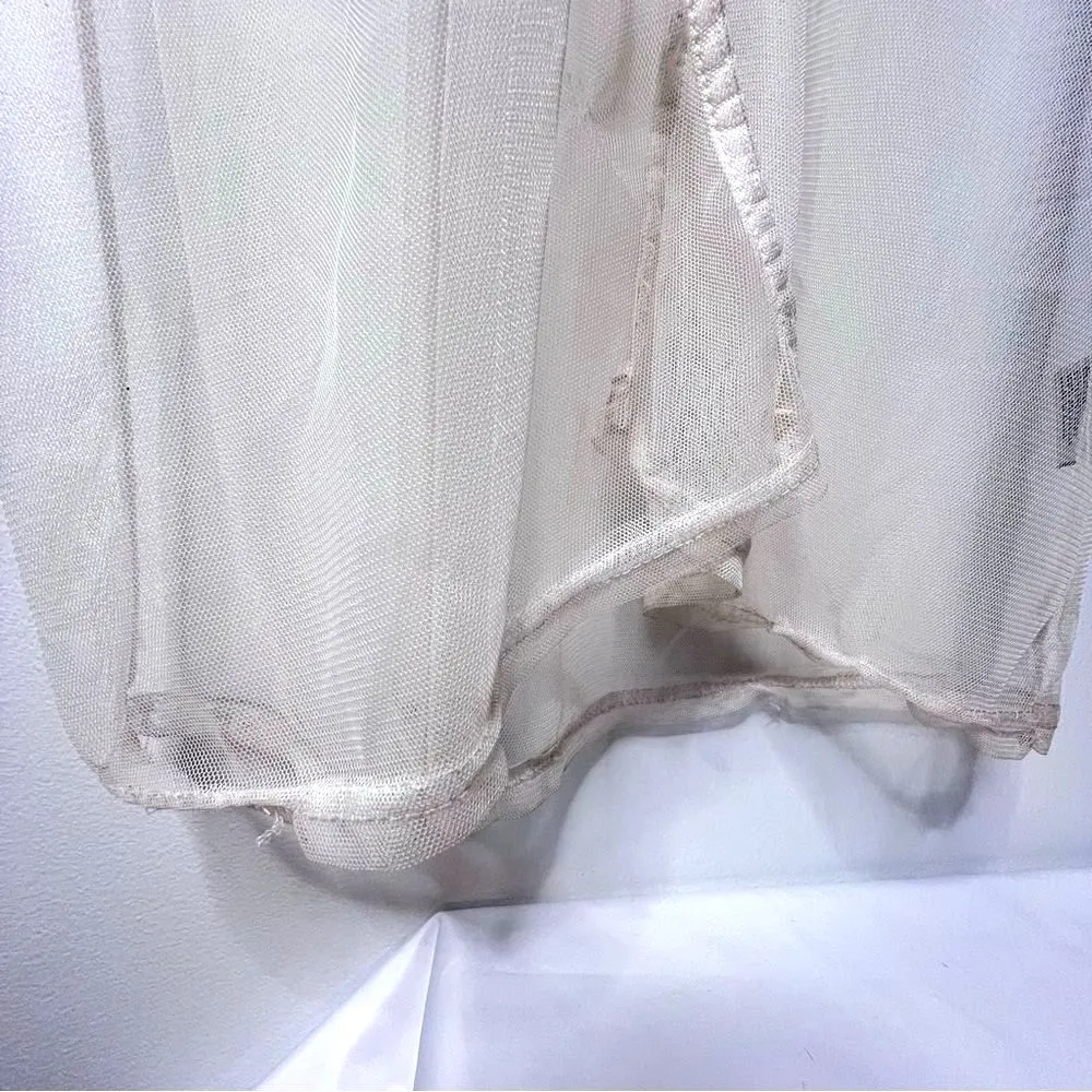 Vtge Boho Love University Cream Sheer long Cardigan long sleeve Fairy Peasant M Size M - Image 12