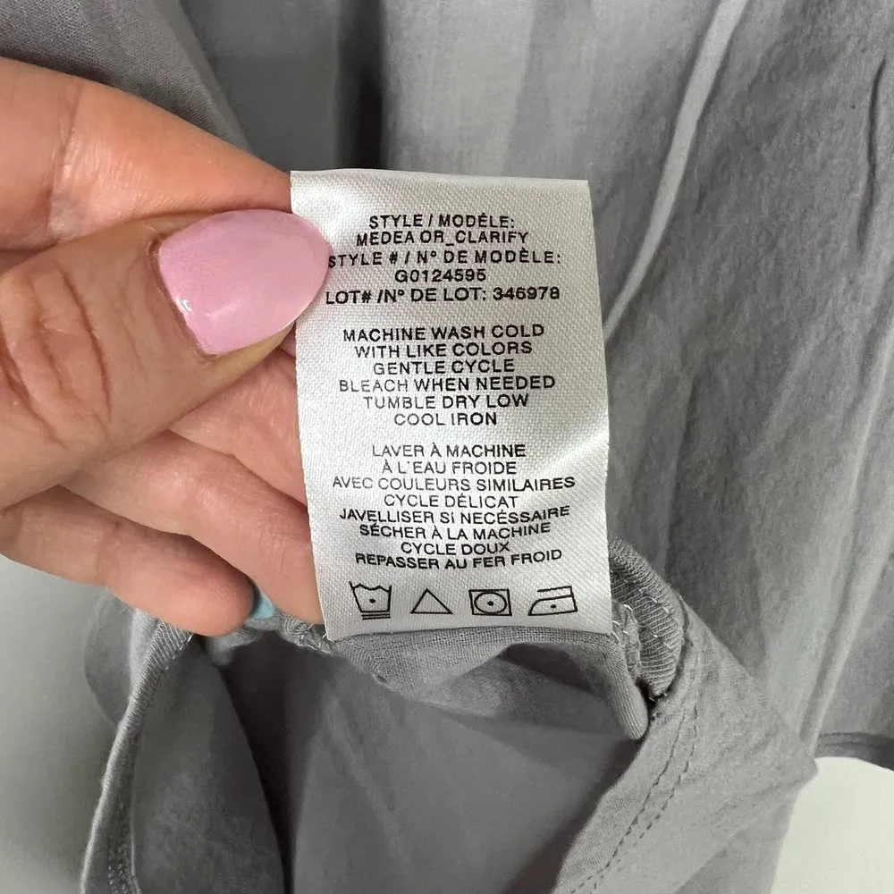 Theory Mixed Media Pima Cotton Modal Blend Curved Hem Short Sleeve Top Sz Lg - Image 7