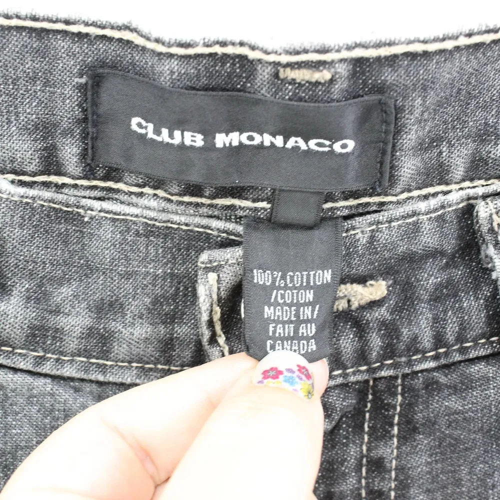 CLUB MONACO Black Cotton Mid Wash Denim Slim Straight Jeans - Image 4