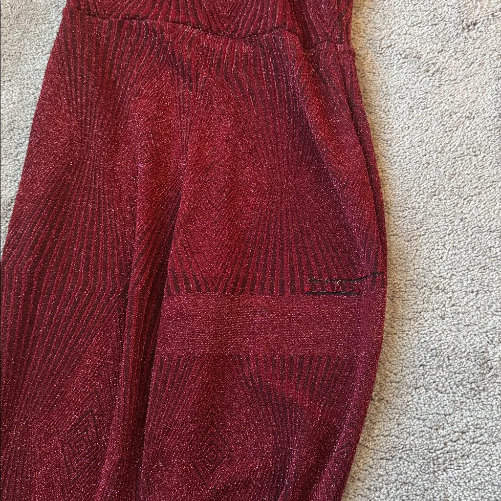 Trixxi Clothing Company Maroon Sparkle Jumpsuit SIZE L - Image 8