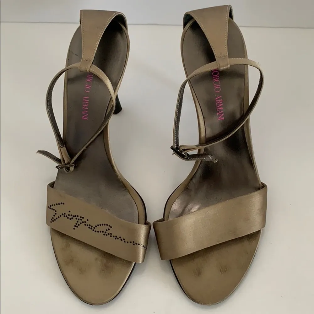 Giorgio Armani metallic dress sandals shoes size 36 6 Italy  RARE HTF Designer - Image 6