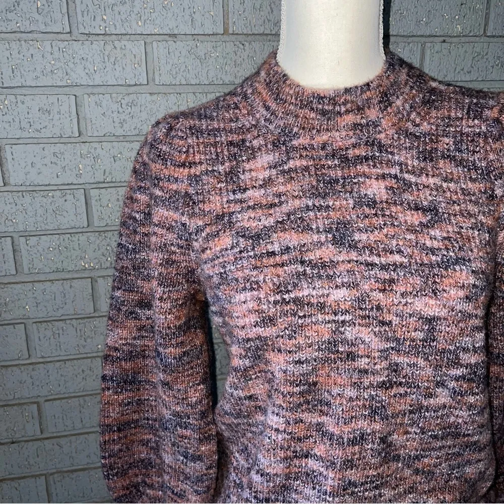 Madewell Wool Sweater Space Dyed Eaton Puff-Sleeve Pullover Size Small - Image 4
