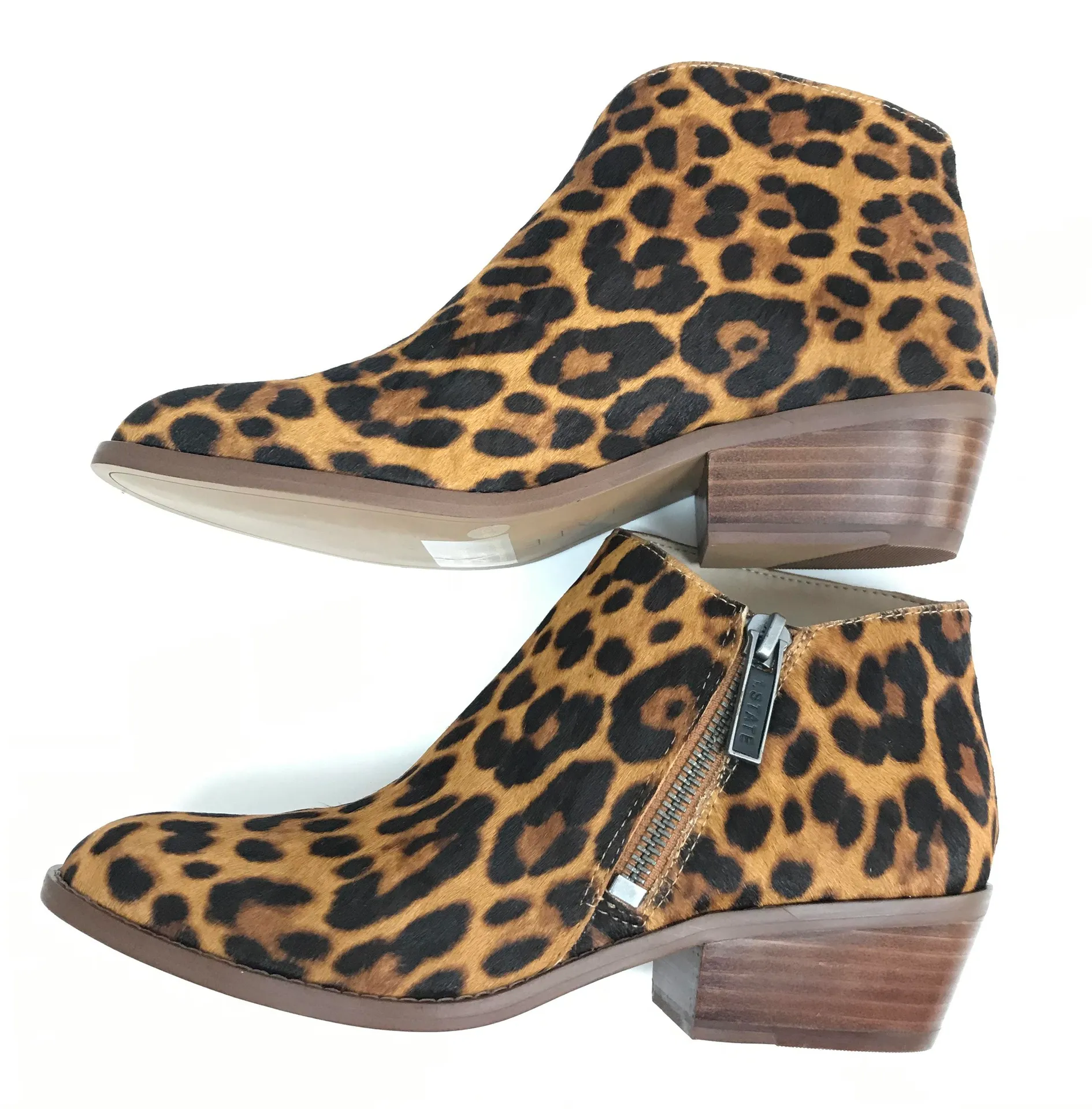 Leather Animal Print Block Heel Booties - Image 6