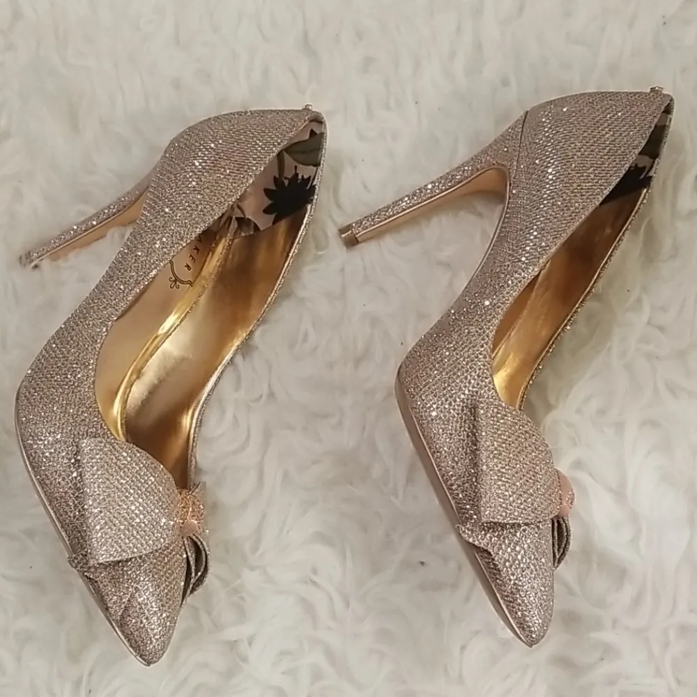 💕TED BAKER💕 Aellyl Bow Detail Court Heels ~ Rose Gold 36 EU - Image 4