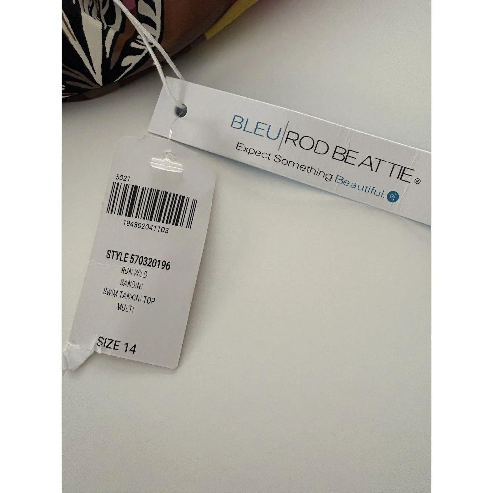 Bleu Rod Beattie Run Wild Bandini Tankini Top Size 14 Multicolored Floral NWT - Image 5