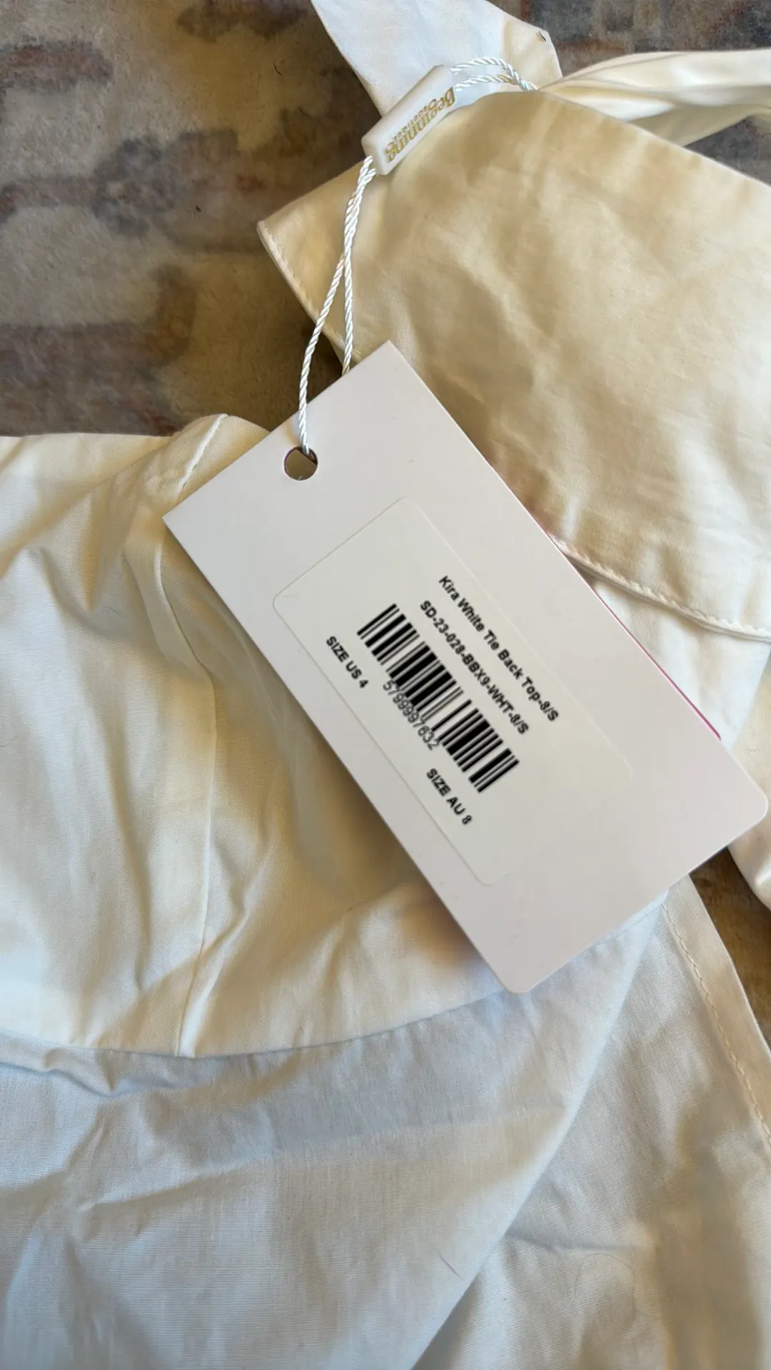 Kira White Tie Back Top - Image 5