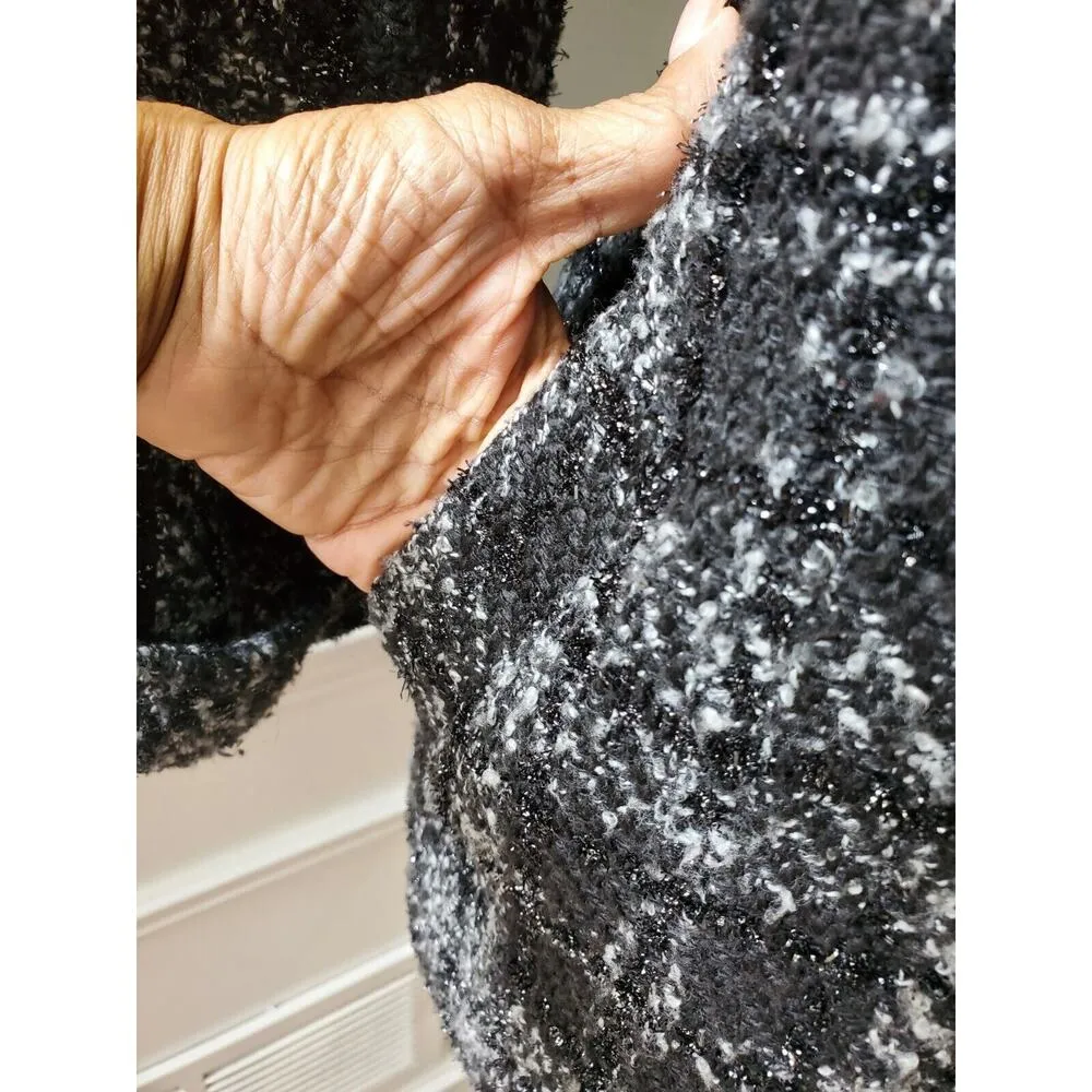 Davi Antte Women's Gray & White Plaid Long Sleeve Buttons Front Jacket Coat XL - Image 5