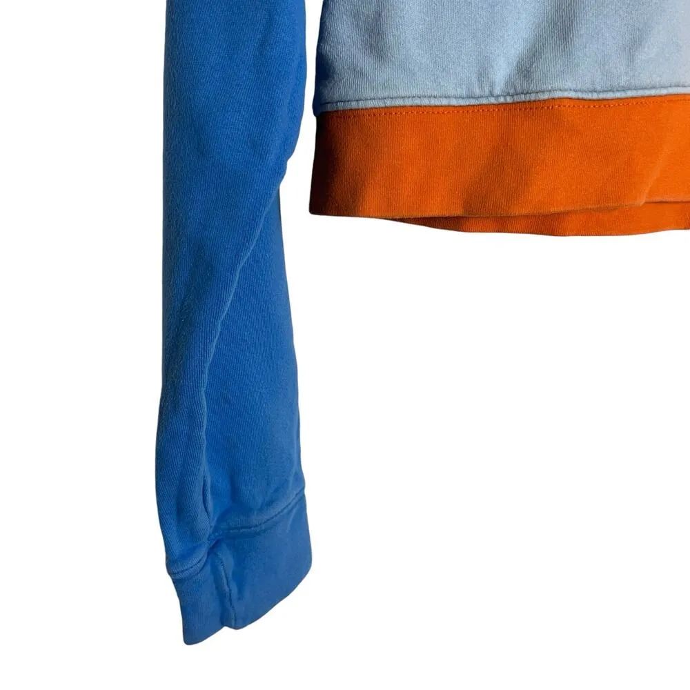 Simon Miller Blue Orange Cropped Colorblock Pullover Sweatshirt Size XS - Image 10