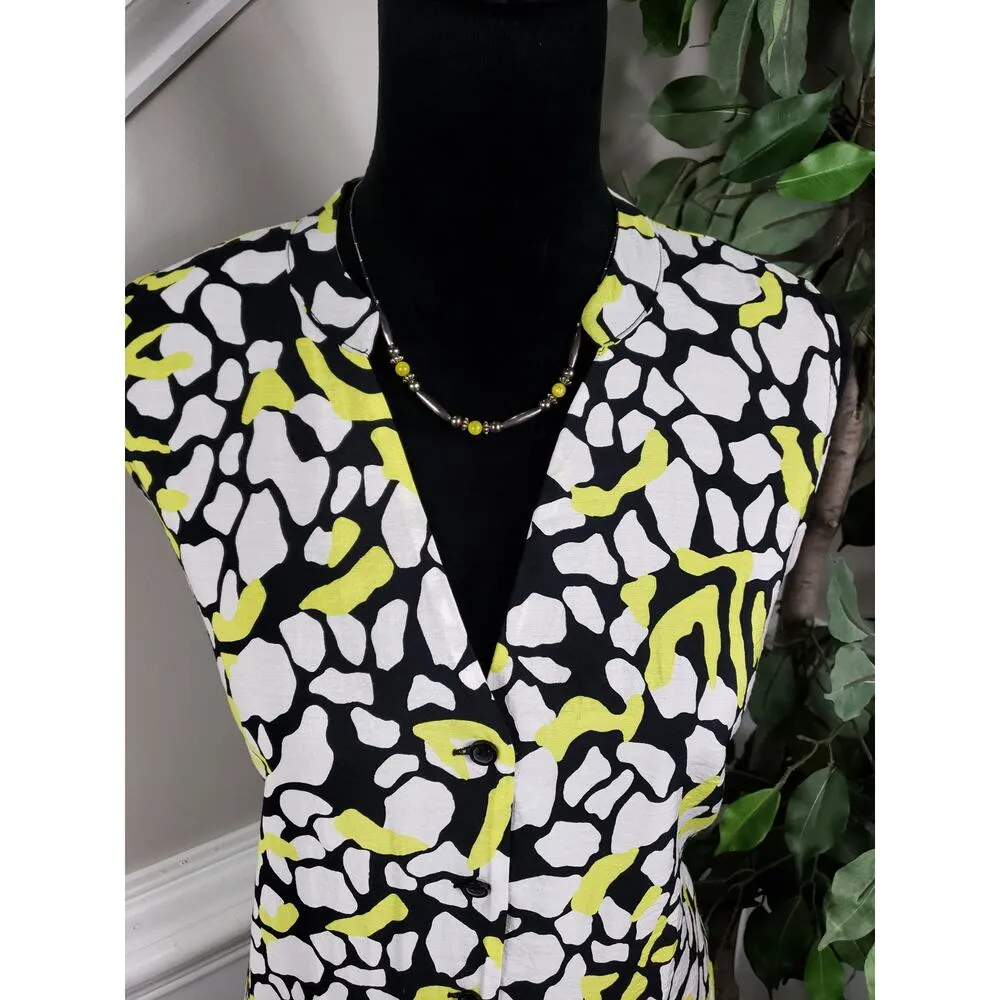 Nine West Dress Women Size XXL Multicolor Rayon Front Ruffle Hem V-Neck - Image 3