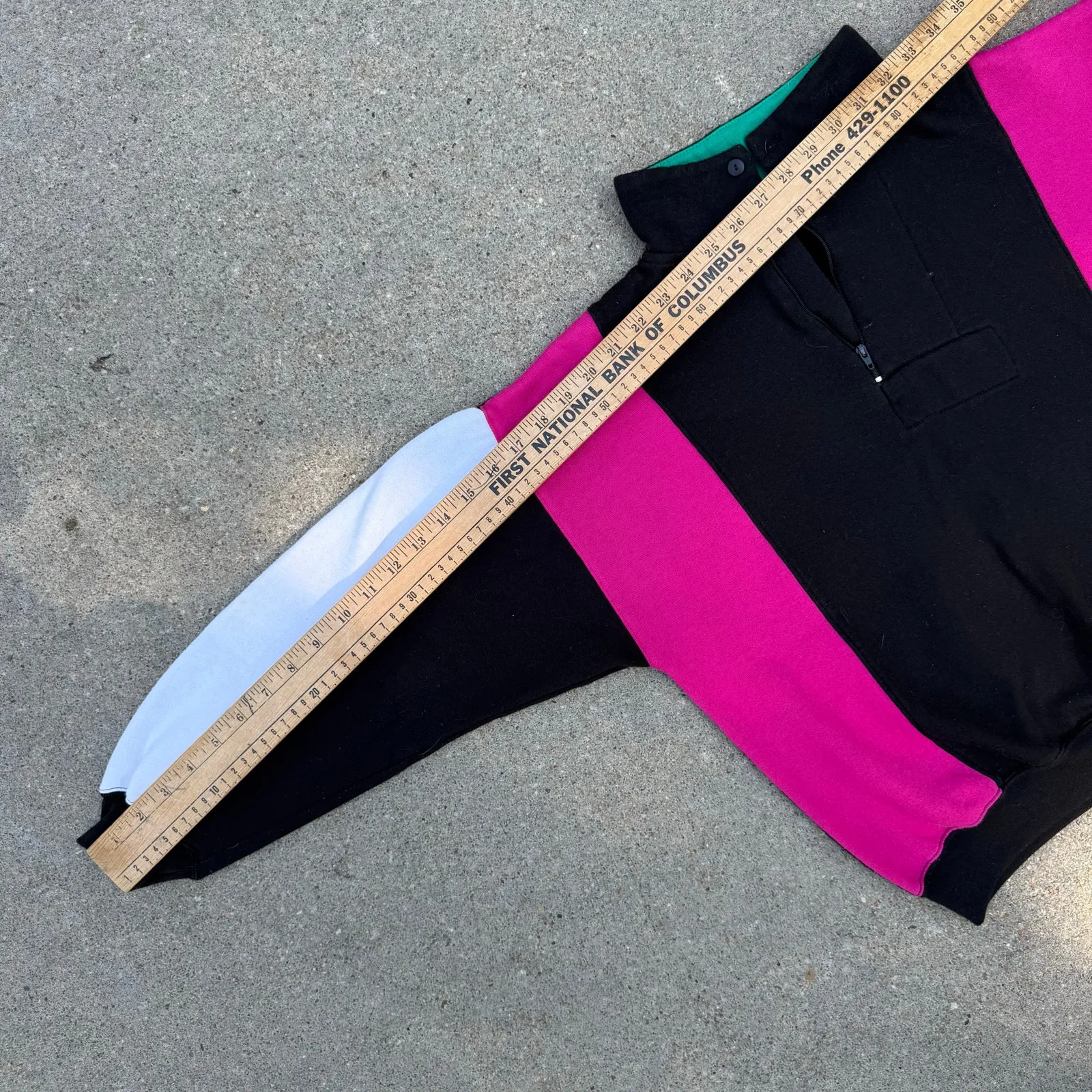 Vintage 80s Westbound Neon Color Block 1/4 Zip Crop Sweatshirt Petite Small Black Size undefined - Image 8