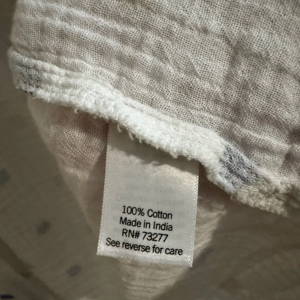 Sonoma Double Gauze Cotton Button Up Oversized Sunburst White Plus 1X - Image 7