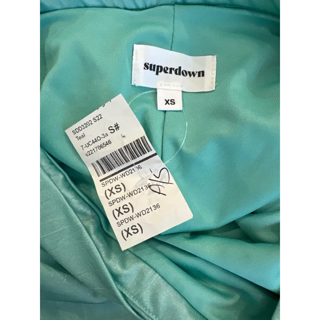 superdown Joana Maxi Skirt in Teal X-Small New Womens Long Straight Stretch - Image 6