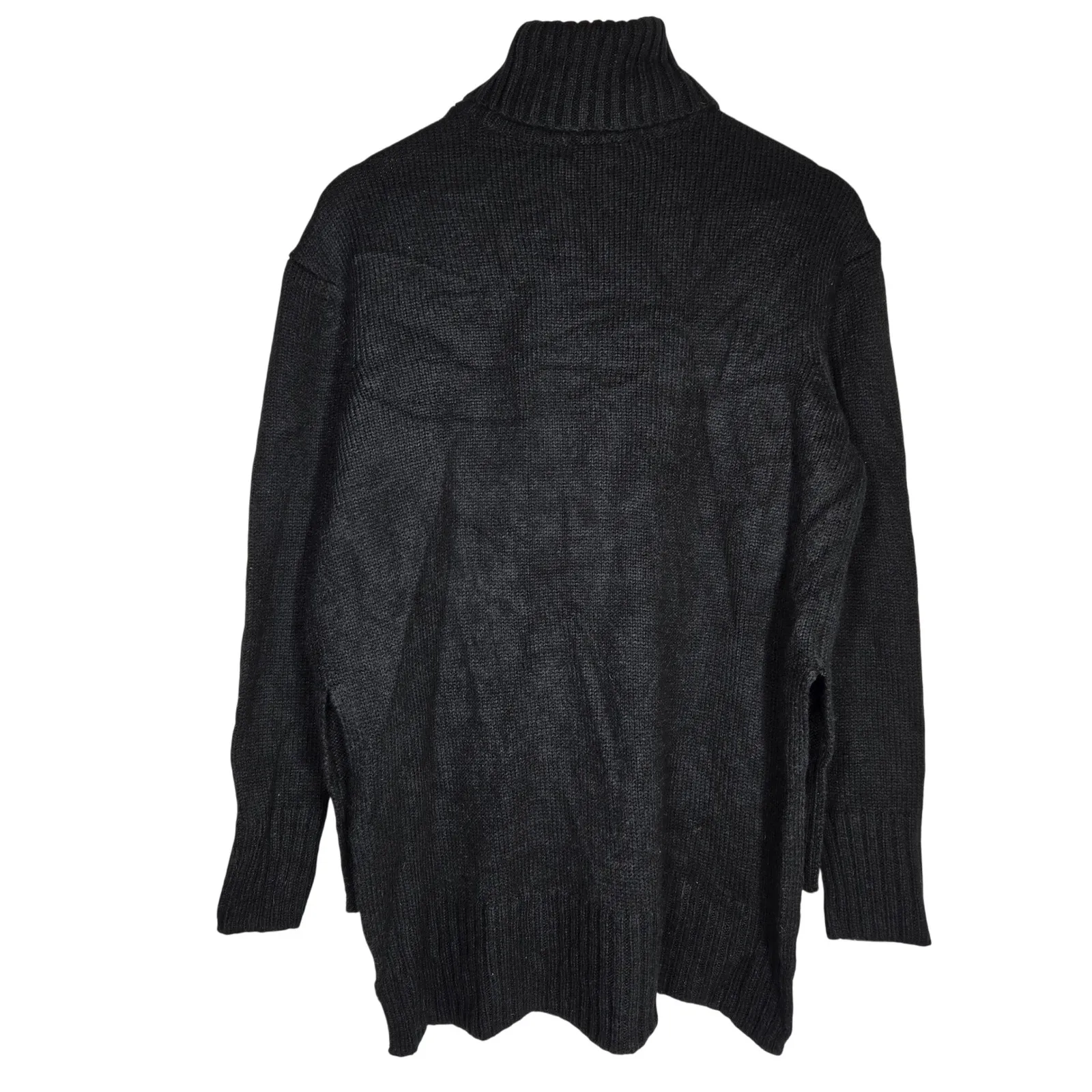 Joe Fresh Women's Small S P Black Acrylic Turtleneck Sweater Long Sleeve - Image 2