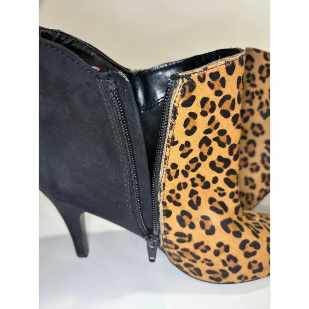 EXPRESS Animal Print Ankle Boots, Zip, Heels, Size 8 - Image 5