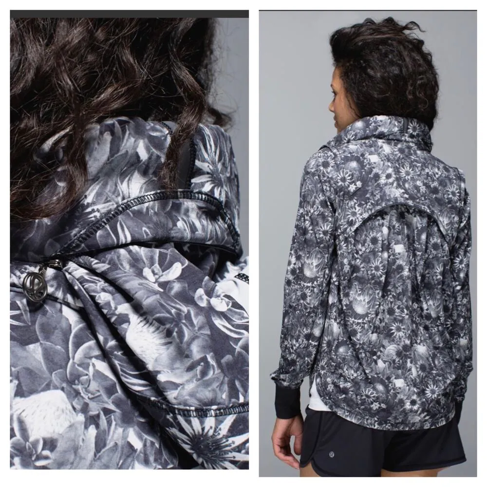 Lululemon Bring Back The Track Jacket Size 8 Flowabunga Black Grey Angel Wing - Image 13