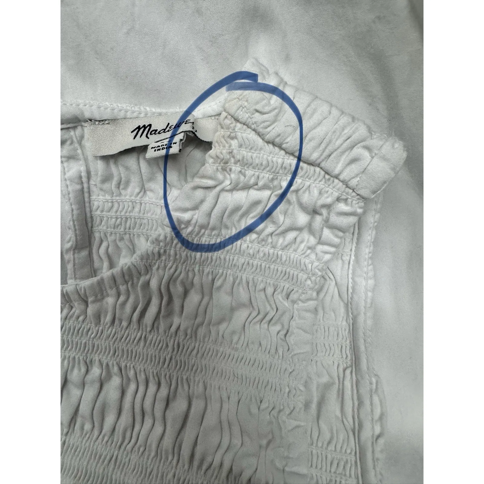 Madewell Melody Bubble Hem Smocked Midi Dress White Size XS - Image 10