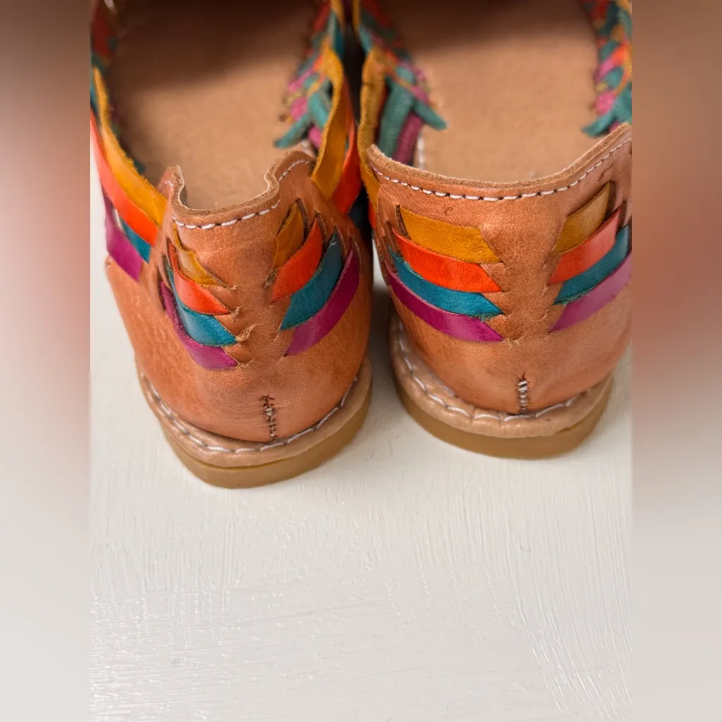 UNBRANDED Sunflower Huarache Artesanal Mexican Sandals Handmade US Size 4 Tan - Image 6