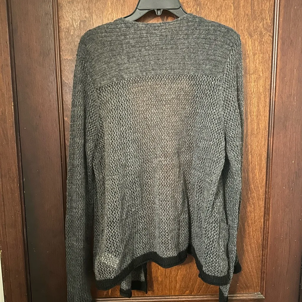Vintage DKNY Y2K Open Knit Mohair Blend Drape Cardigan Sweater Size L Gray Size L - Image 3