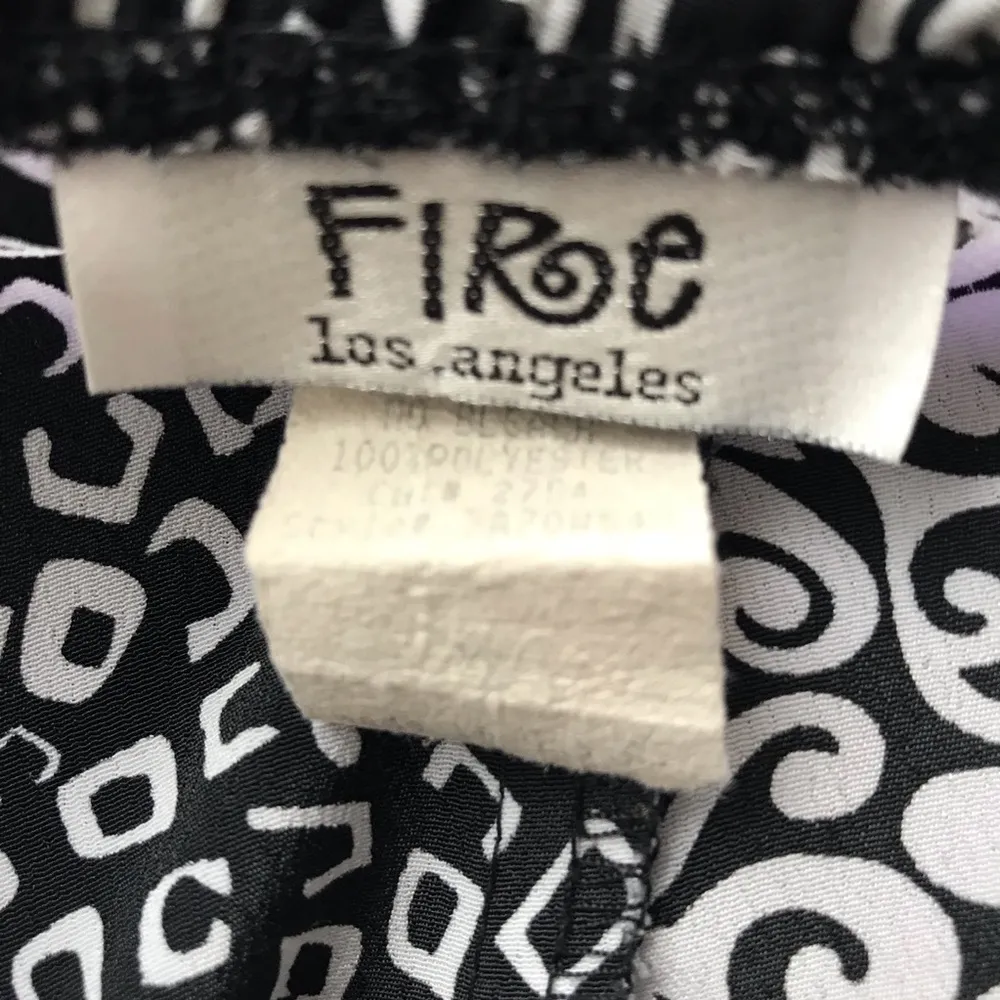 VINTAGE Fire Los Angeles flared floral paisley abstract print skirt size 5 - Image 6