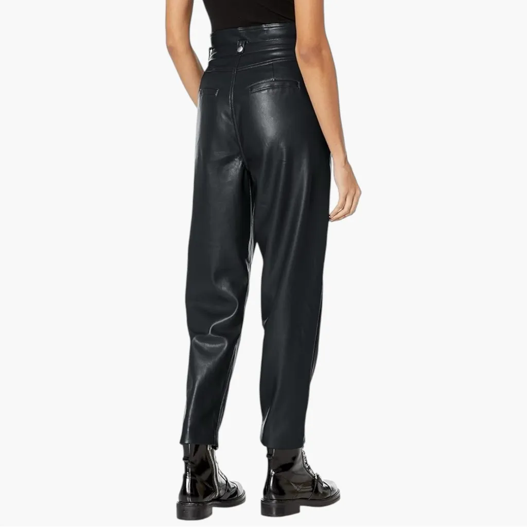 BLANKNYC Black Faux Leather High Waist Tapered Pants NWT Size 30 - Image 2