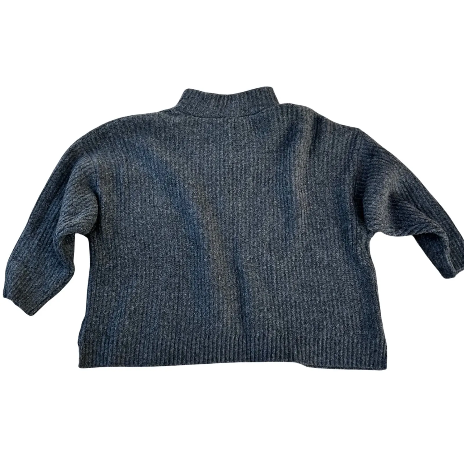 Terra Sky Womens 4X Gray Ribbed Quarter Zip Mock Neck Sweater Oversized - Image 4