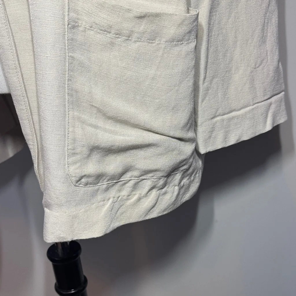 Old Navy Linen Cream Open Front Blazer Women's XL - Image 4