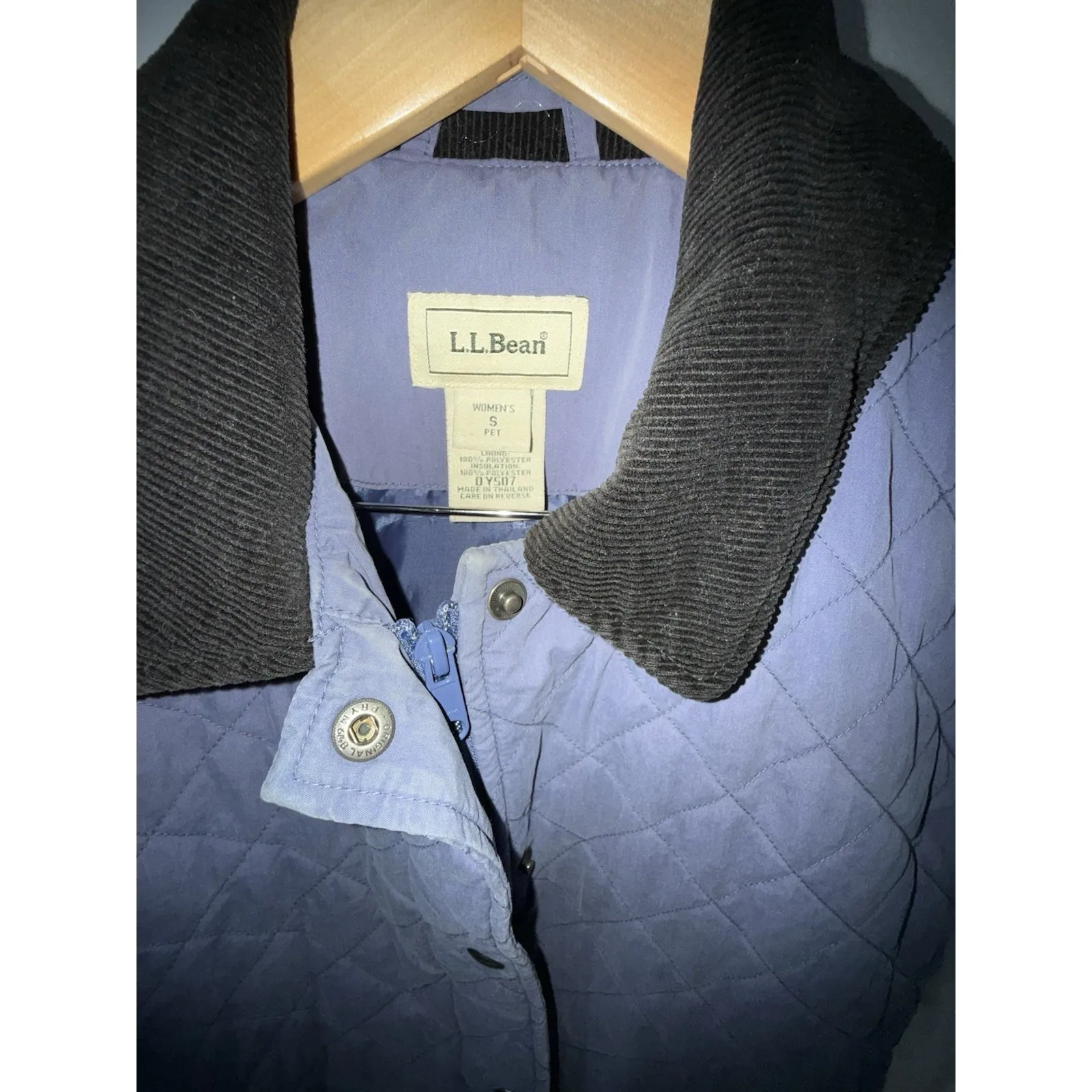 Vintage LL Bean Quilted Barn Jacket Womens Small PET Corduroy Collar Retro Lilac Orange Size undefined - Image 2