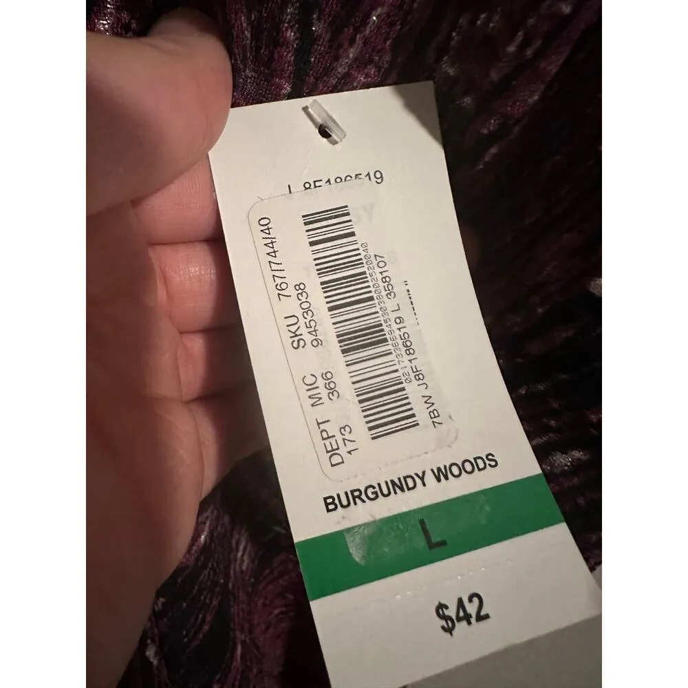 Allison Daley  Women's Large 3/4 Sleeve Purple Striped Open Cardigan - Image 10