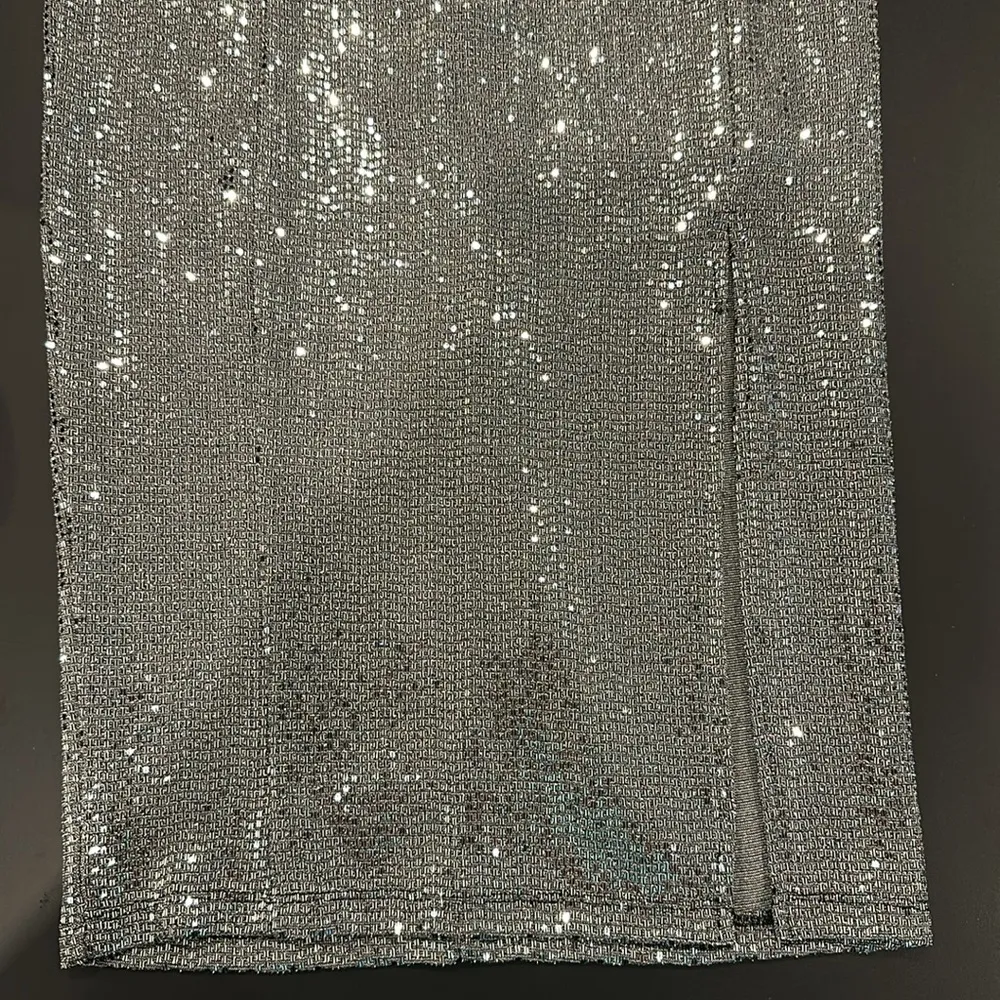 Gunmetal Silver Slit Leg Dress - Image 3