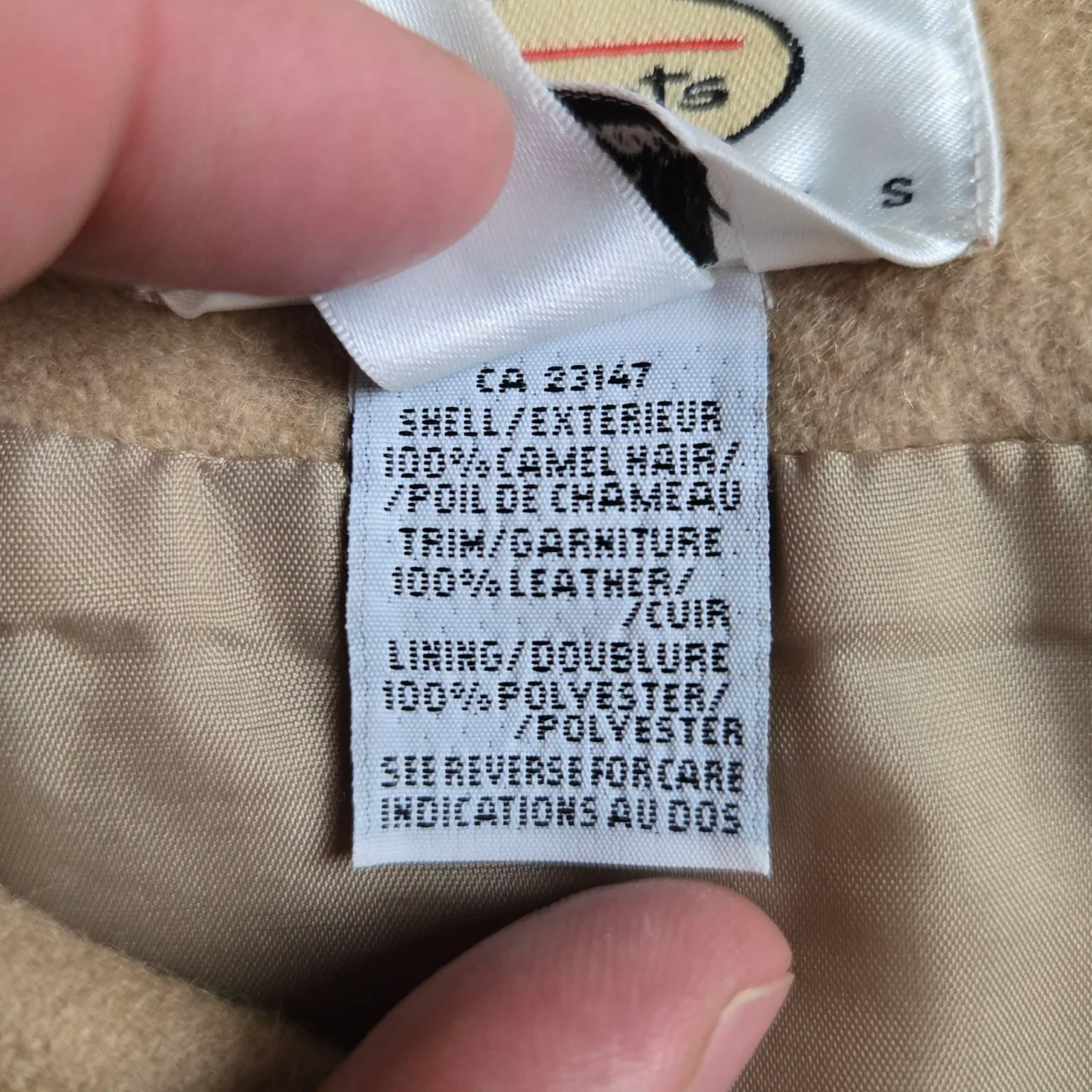 90s Vintage Talbots Beige Pure Camel Hair Leather Trim Skirt Size 4 Petites - Image 4