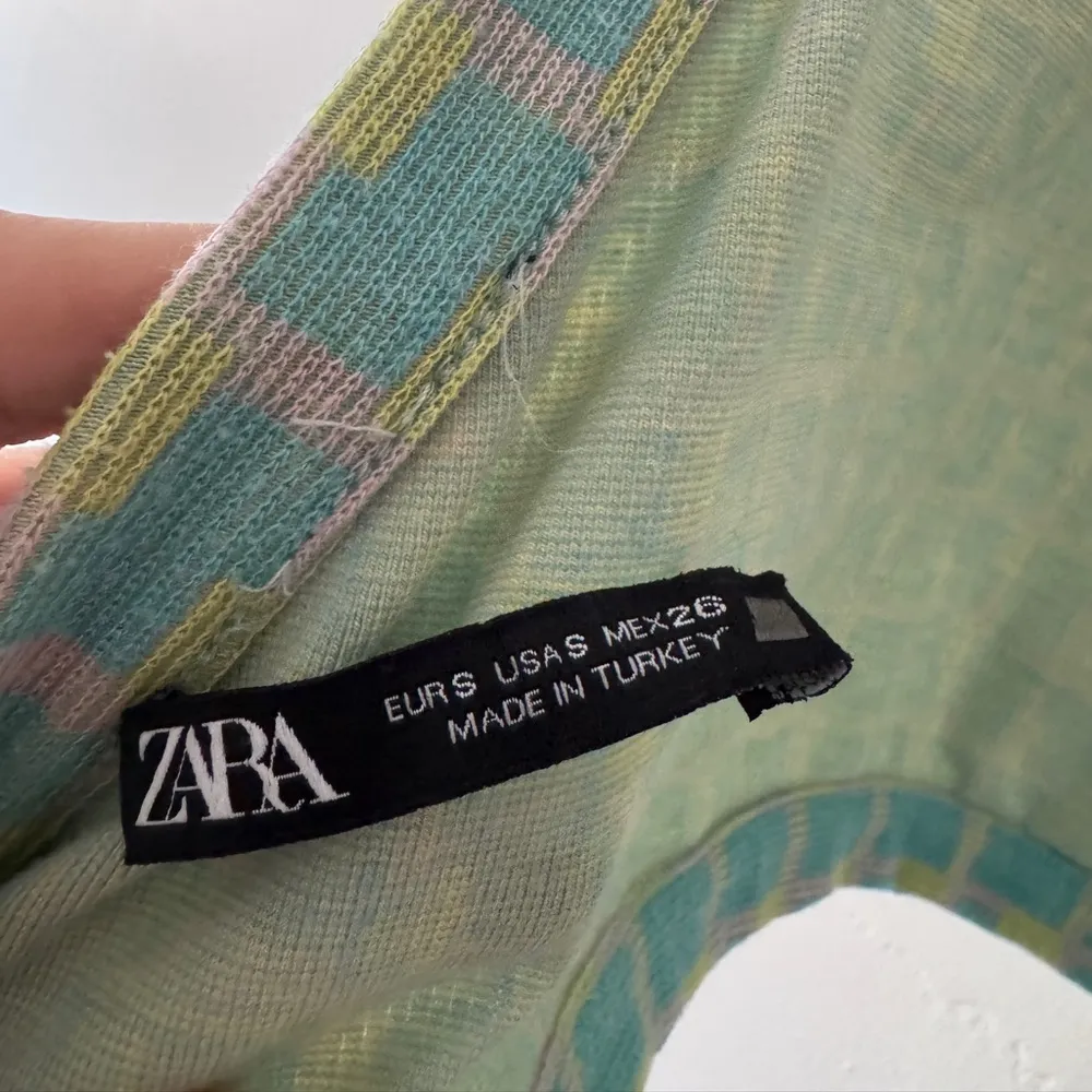 Zara Blue and Green Geometric Print Halter Top - Image 6