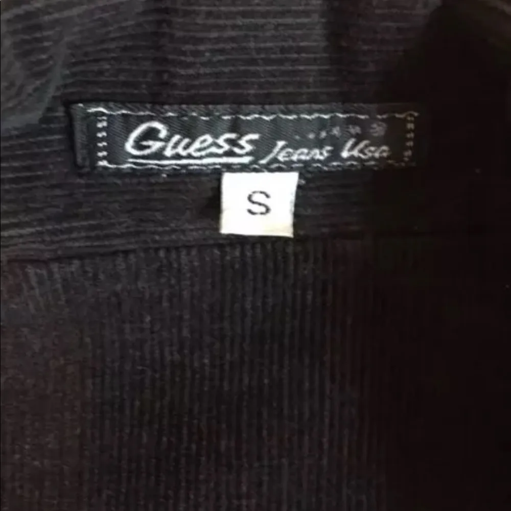 Guess Jeans Faded Corduroy Pea Coat Black Jacket Y2K - Image 7