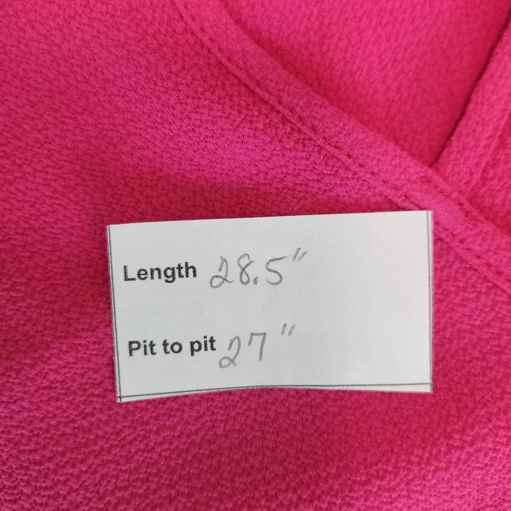 Sami & Jo Hot Pink Short Sleeve Blouse Size 1X Pink Blouse with Strappy Front - Image 10