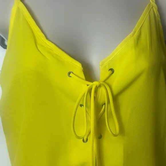 Lace Up Sleeveless Top‎ Yellow - Image 7
