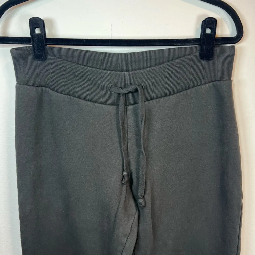 Brandy Melville Women’s Hilary Yoga Pants Black 100% Cotton Fleece Tie  One Size - Image 2