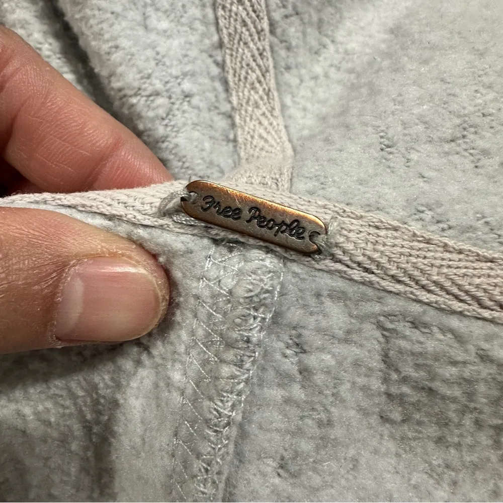 Free People Long Sleeve Hooded Sweater Cardigan Oversized in Light Gray XS/S - Image 10