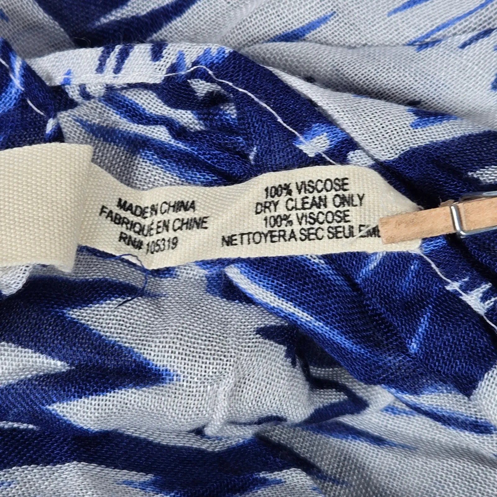 Michael Stars Ruana Scarf Sarong Swim Cover Up Blue Print One Size - Image 4