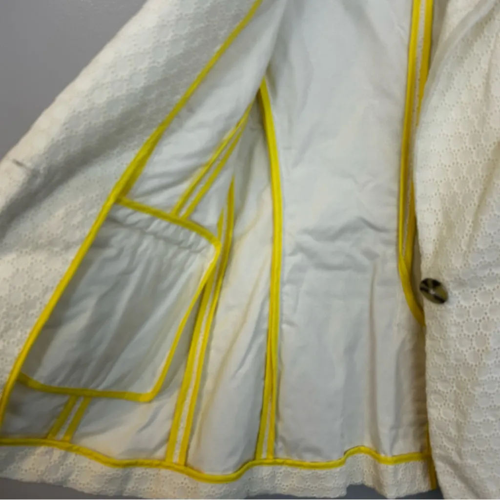 NWOT Boden Ivory Eyelet Lace Cotton Fitted Blazer/Jacket Size 4 NEW White - Image 12