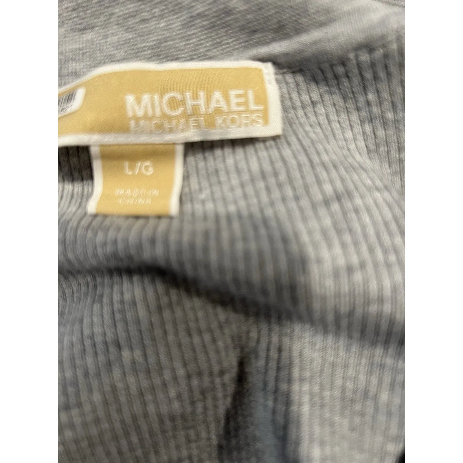 Michael Kors Grey Collared Polo Sweater Size Large - Image 6