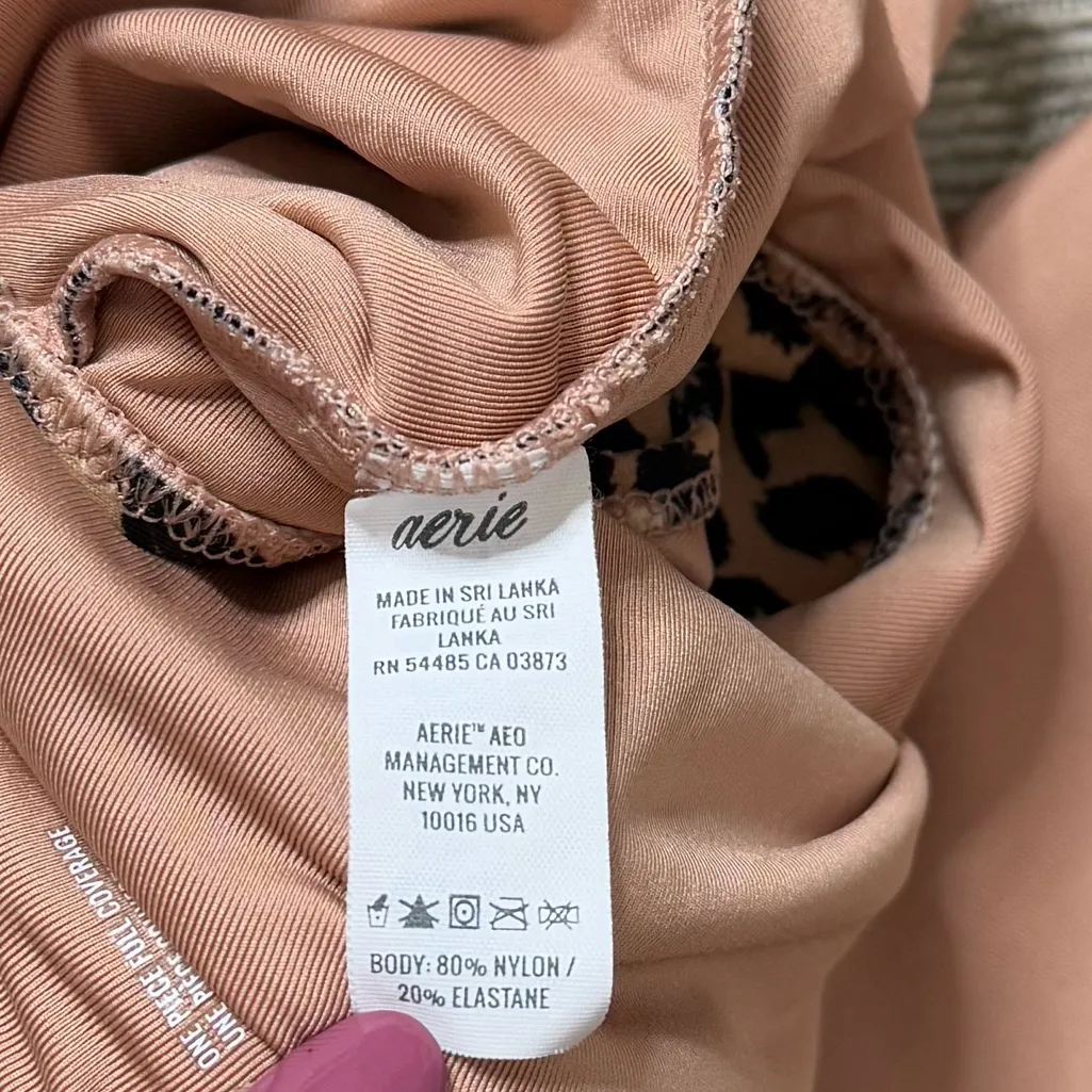 Aerie Swimsuit Leopard Print Wrap One Piece Monokini XS Long - Image 5