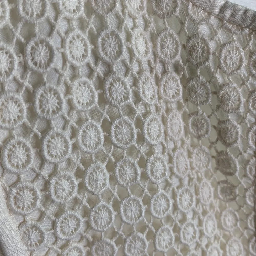 Tory Burch Cream Ivory Tali Honeycomb V-neck Lace Tunic Top Blouse W-772 Sz XS - Image 8