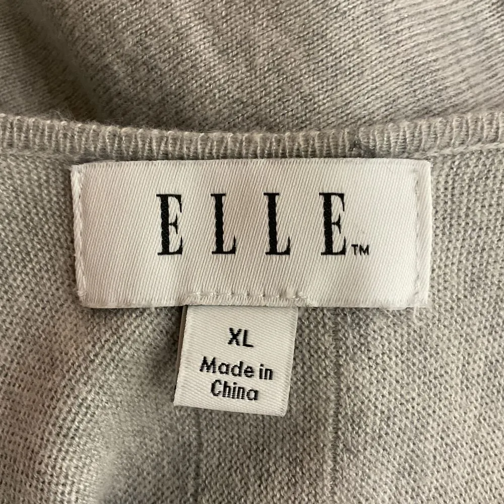 Elle Tunic Sweater Dress Size XL Light Gray Knit with Bow Detail Long‎ Sleeve - Image 7