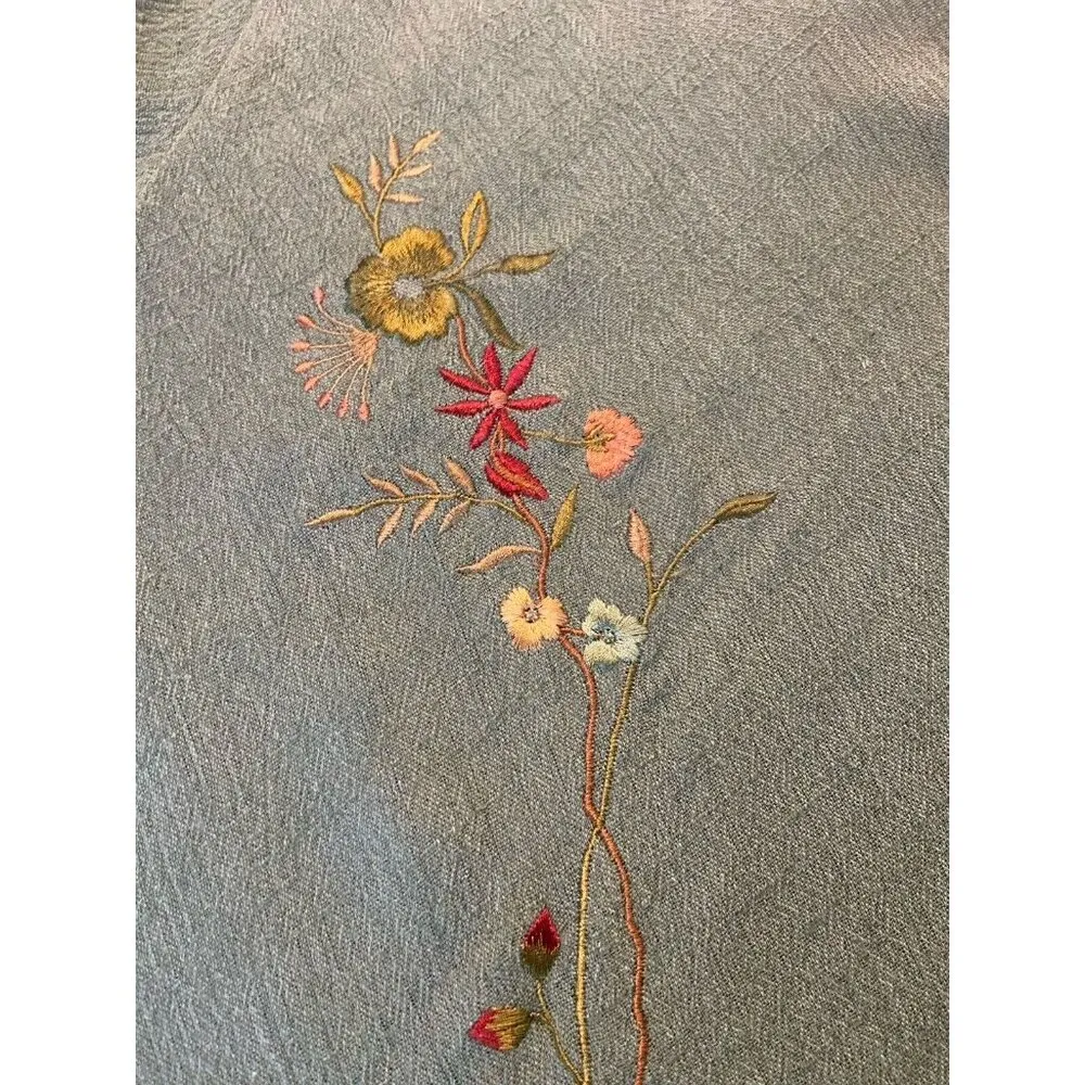 Spencer Alexis Gauzy‎ Green Tunic Top Embroidered Size 2X Fairy Lace Lagenlook - Image 9