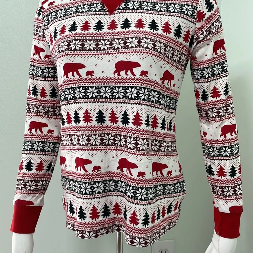 Wondershop Target Holiday Pajama Top Mama Bear Long Sleeve Shirt White - Image 4