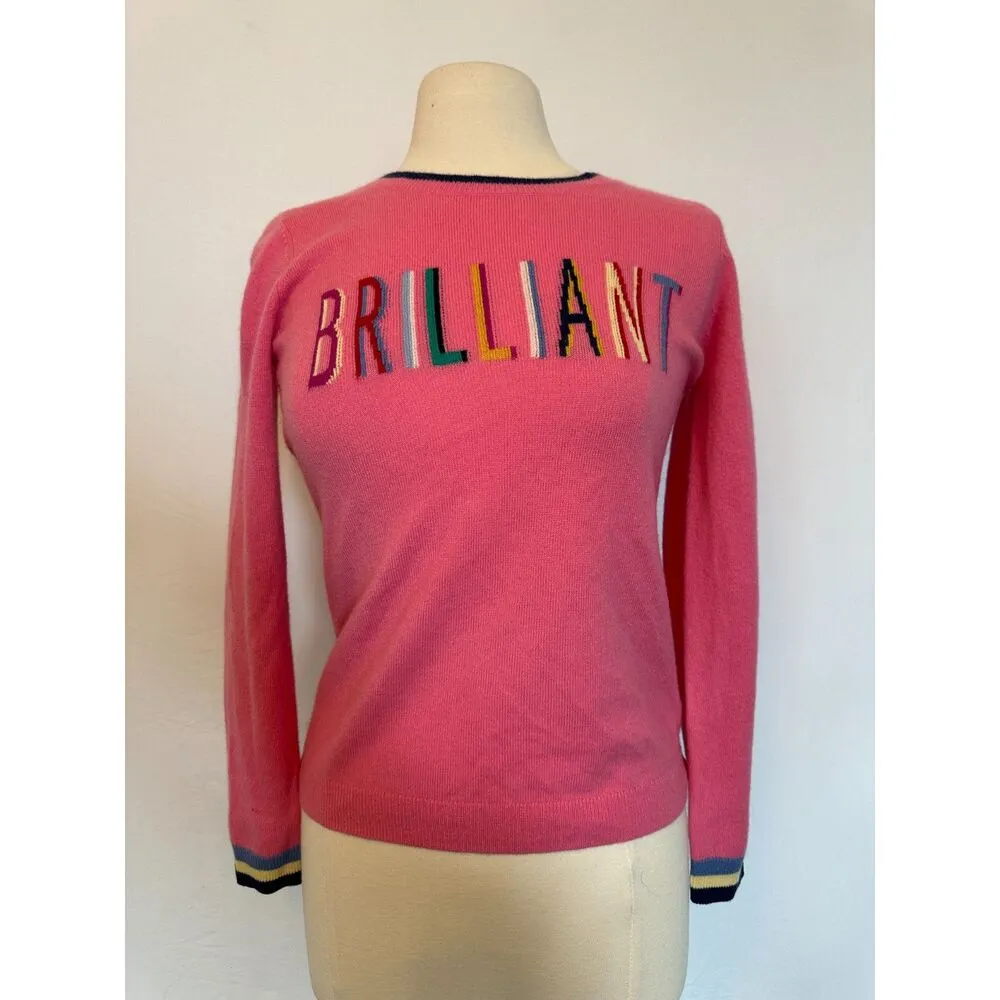 Talbots 100% Cashmere Pink Sweater "BRILLIANT" Teacher Sweater Size XS - Image 2